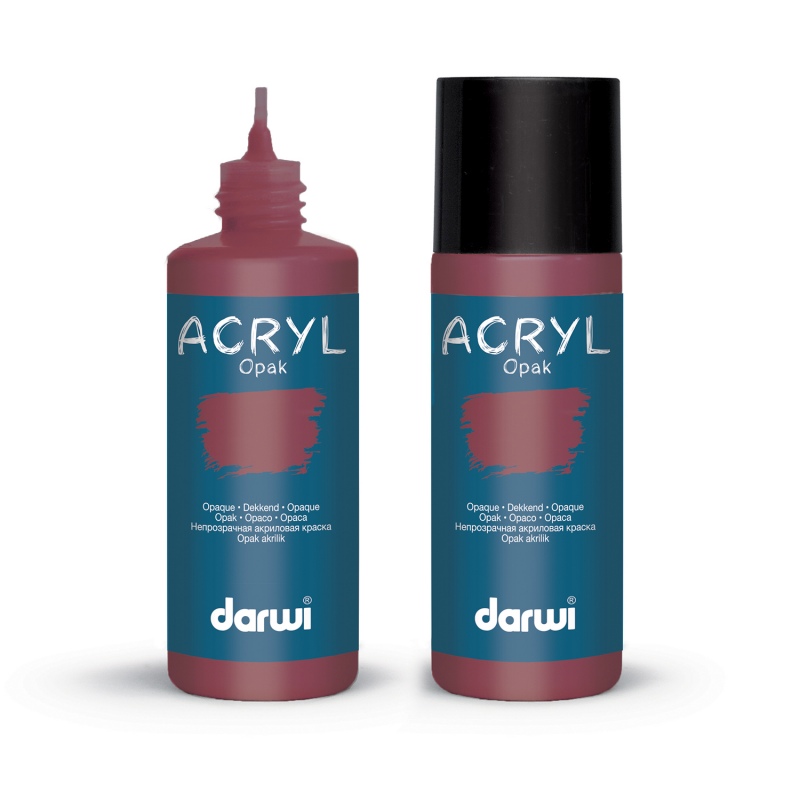 Darwi Acryl Opak acrylverf, 80ml, Wijn Rood (411)