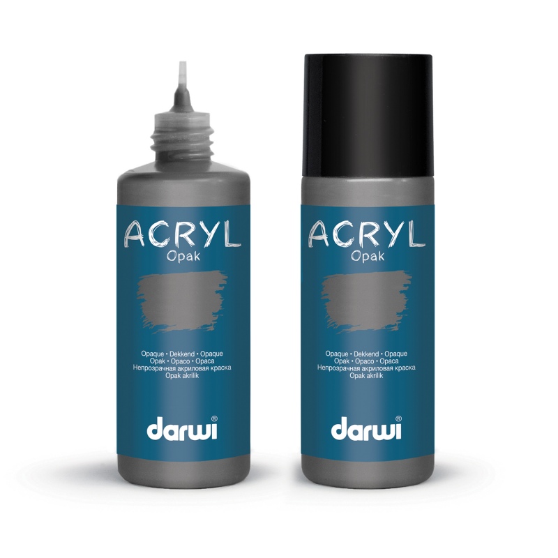 Darwi Acryl Opak acrylverf, 80ml, Donkergrijs (156)