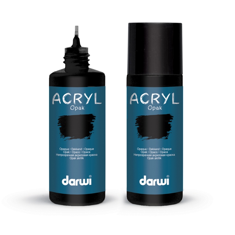 Darwi Acryl Opak acrylverf, 80ml, Zwart (100)