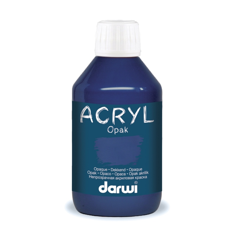 Darwi Acryl Opak acrylverf, 250ml, Donkerblauw (236)