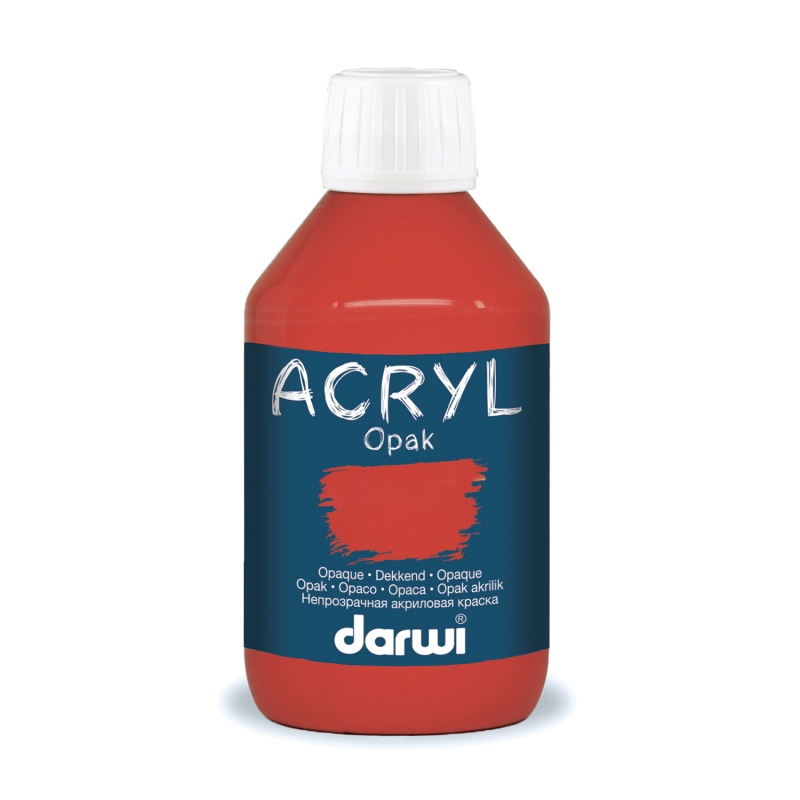 Darwi Acryl Opak acrylverf, 250ml, Vermiljoen (490)