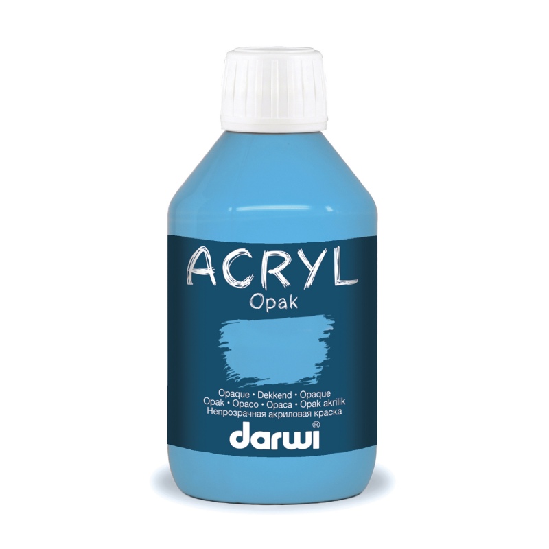 Darwi Acryl Opak acrylverf, 250ml, Lichtblauw (215)