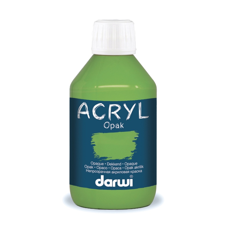 Darwi Acryl Opak acrylverf, 250ml, Licht Groen (611)