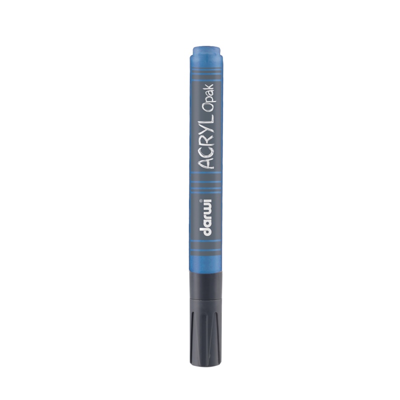 Darwi acryl opak marqueur pointe grosse 3 mm - 6 ml bleu fonce