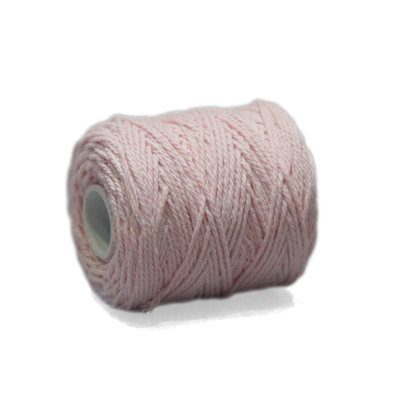 Fil coton (1mm) pour bandes d'amitié 50gr (~45m), rose clair