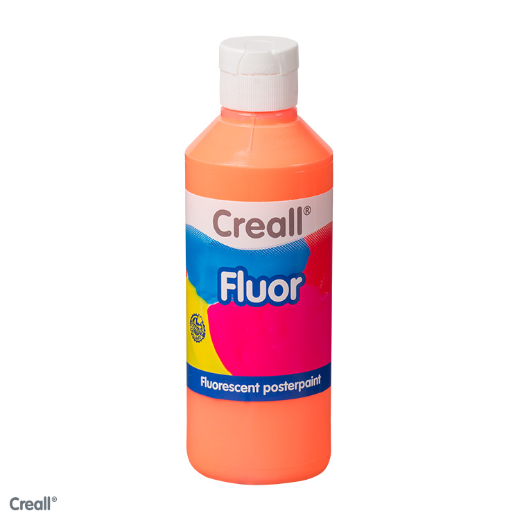 Creall Fluor fluorescerende plakkaatverf, 250ml, oranje