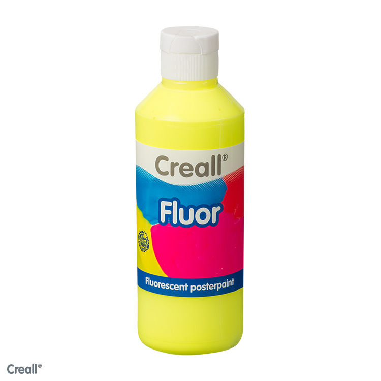 Creall Fluor, fluorescerende plakkaatverf, 250ml, geel