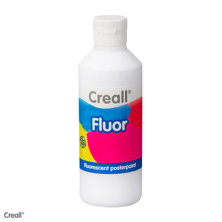 Creall Fluor, gouache fluorescente, 250ml, blanc (blacklight)