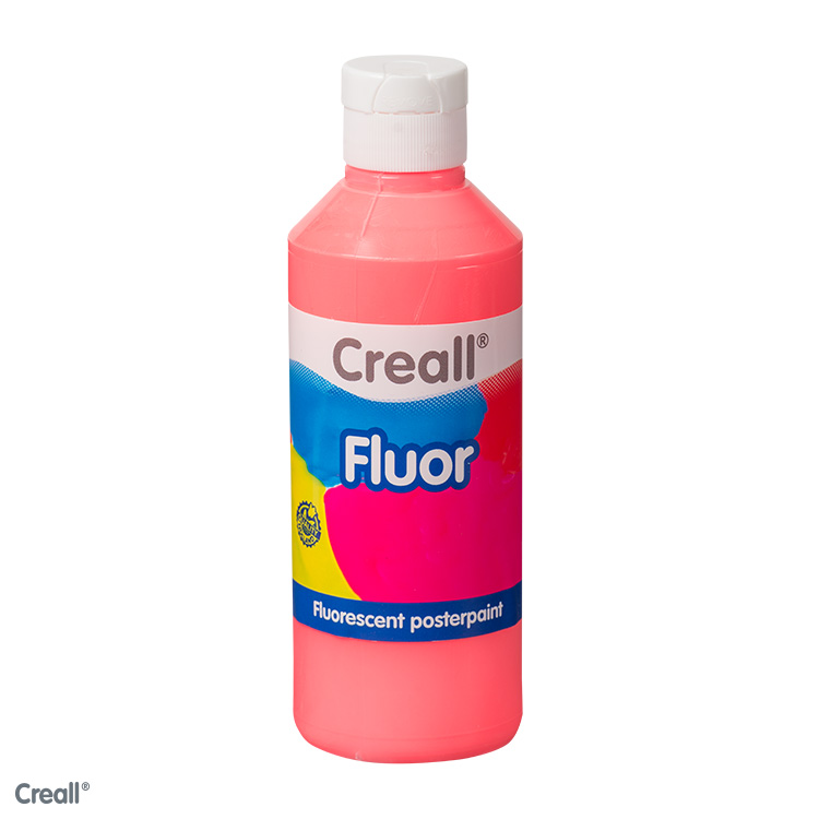 Creall Fluor, gouache fluorescente, 250ml, rouge