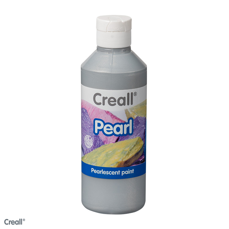 Creall Pearl, peinture nacre irisée, 250ml, argent