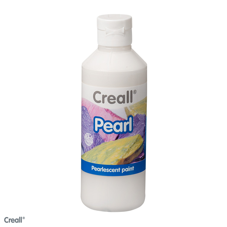 Creall Pearl, peinture nacre irisée, 250ml, blanc