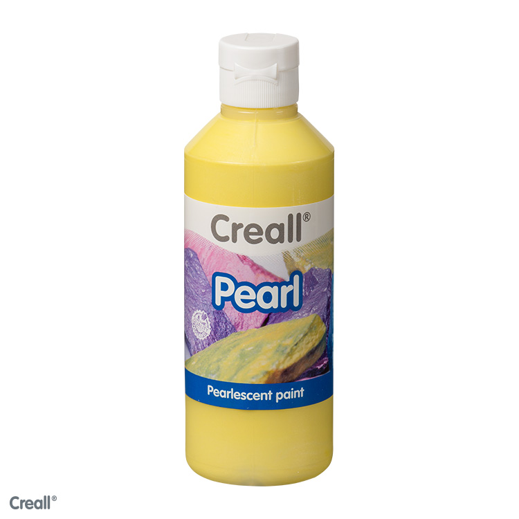 Creall Pearl, peinture nacre irisée, 250ml, jaune