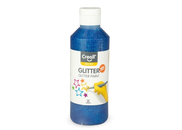 Creall Glitter, plakkaatverf met glitters, 250ml, blauw
