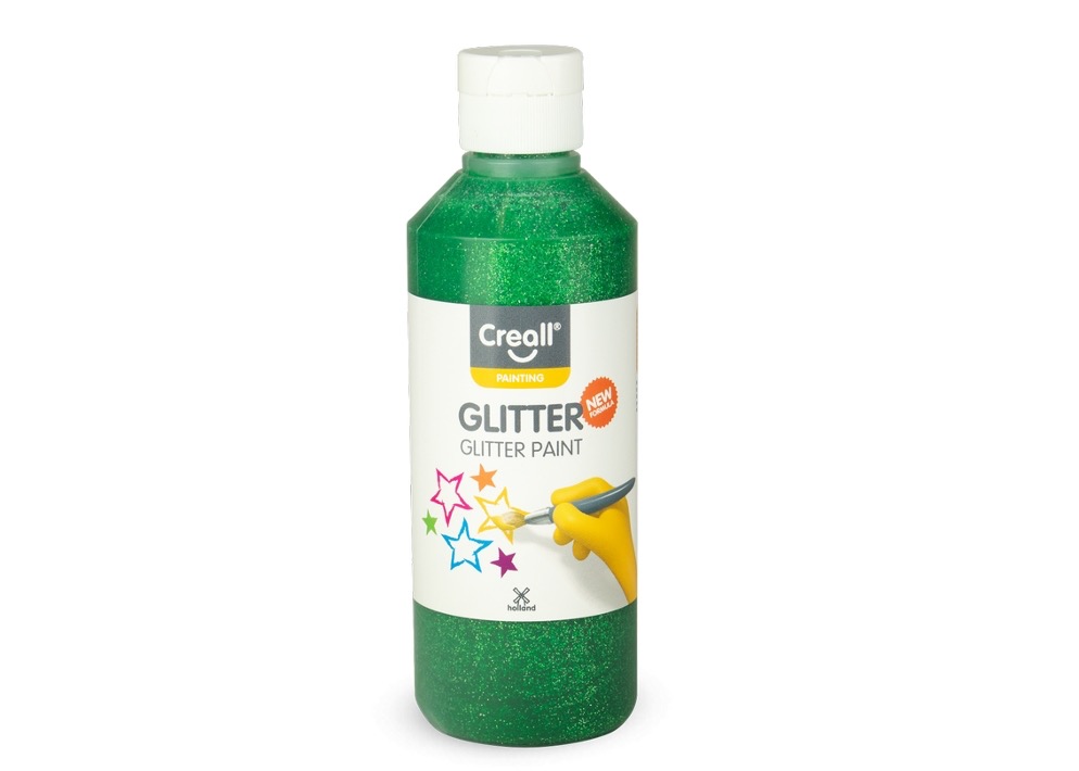 Creall Glitter, plakkaatverf met glitters, 250ml, groen