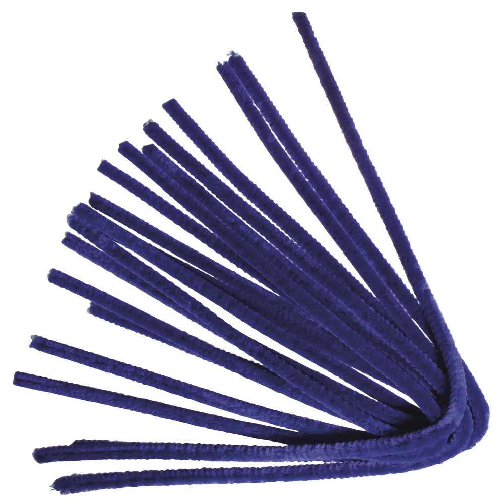 Chenilledraad, 50cm, Dikte 9 mm, zak 10st., d.blauw