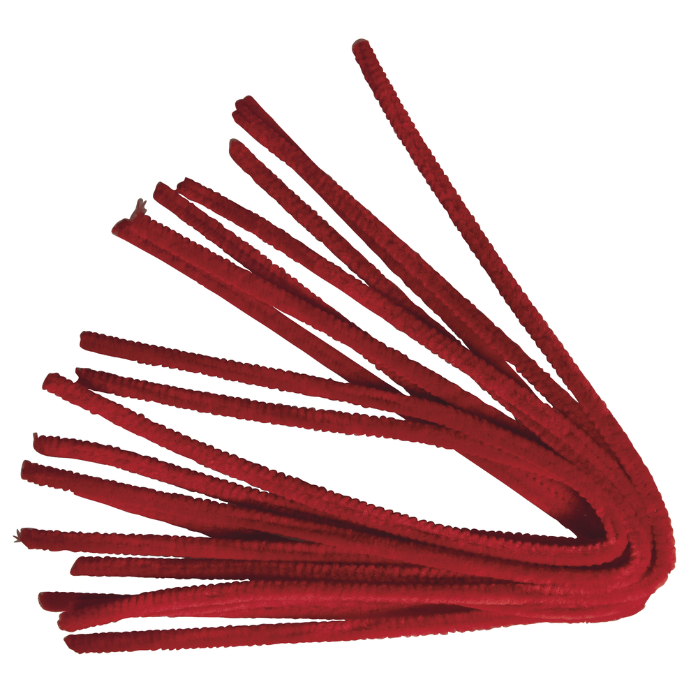 Chenilledraad, 50cm, Dikte 9 mm, zak 10st., rood