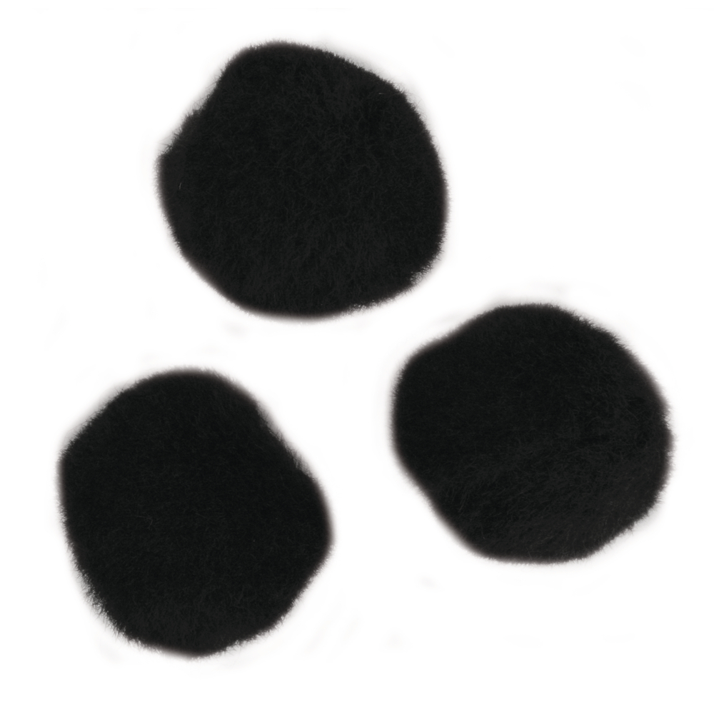 Pompons, 15 mm, zak à 60 st., zwart
