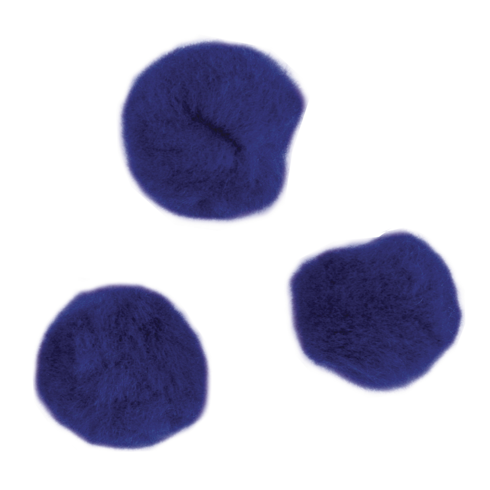 Pompons, 15 mm, 60 pces, Bleu Foncé
