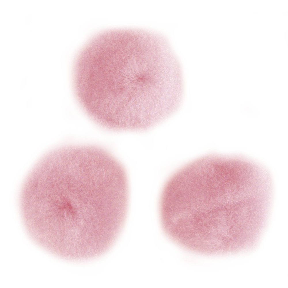 Pompons, 15 mm, zak à 60 st., roze