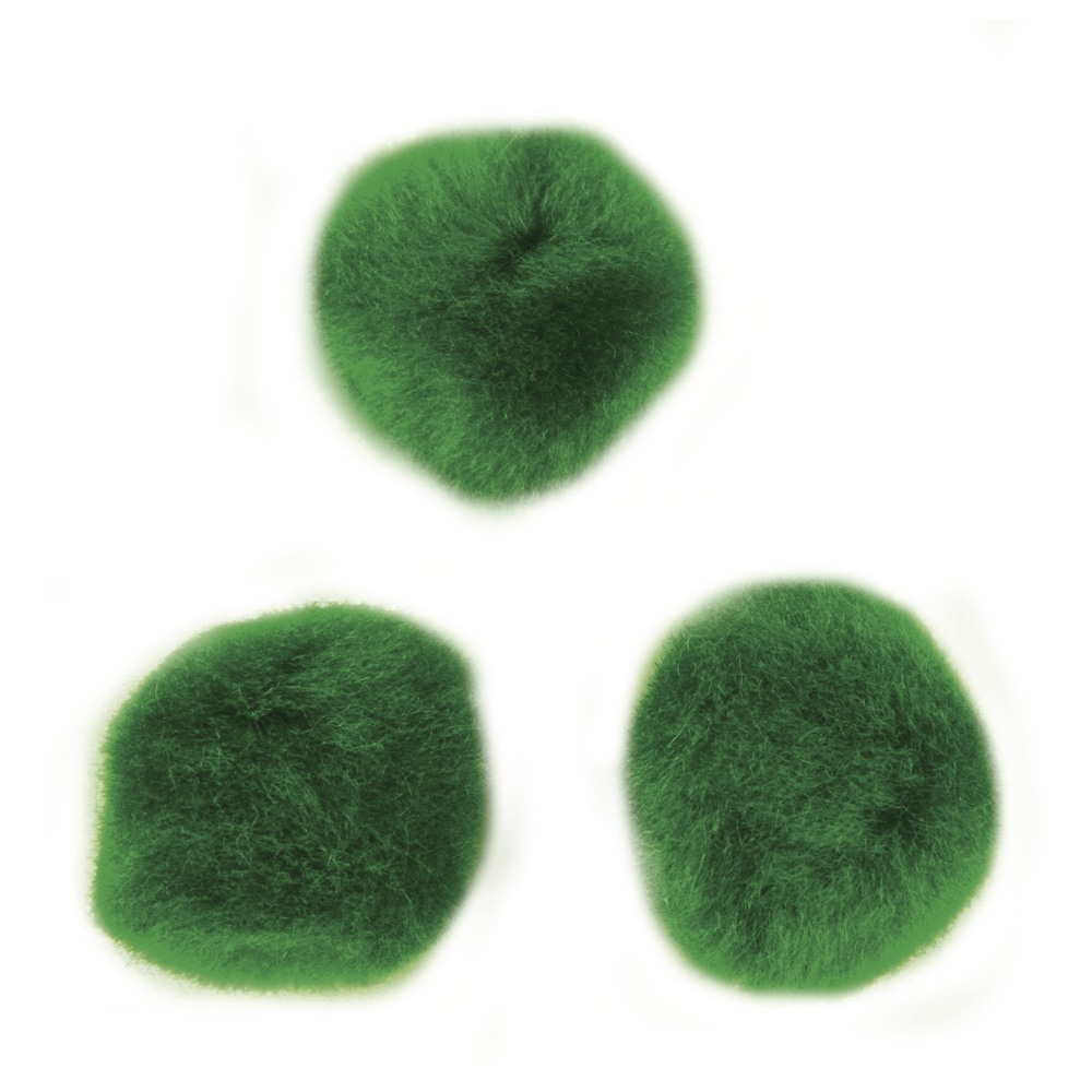 Pompons, 15 mm, zak à 60 st., groen