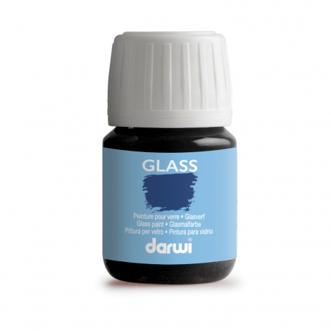 Darwi Glass glasverf, 30ml, Zwart