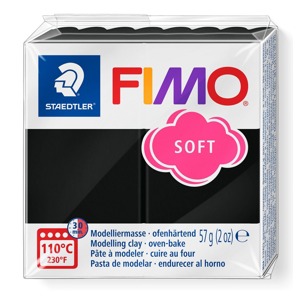 Fimo soft boetseerklei, 57gr - zwart