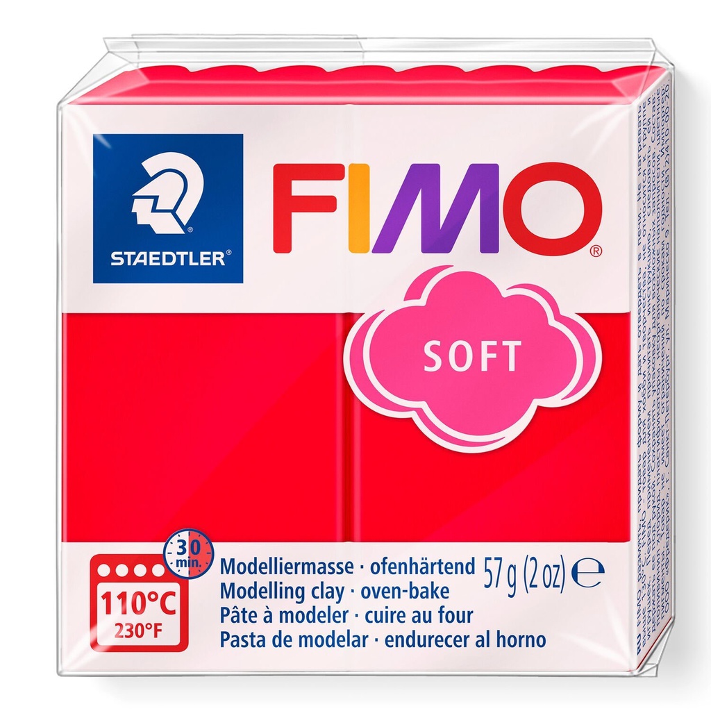 Fimo soft boetseerklei, 57gr - indisch rood