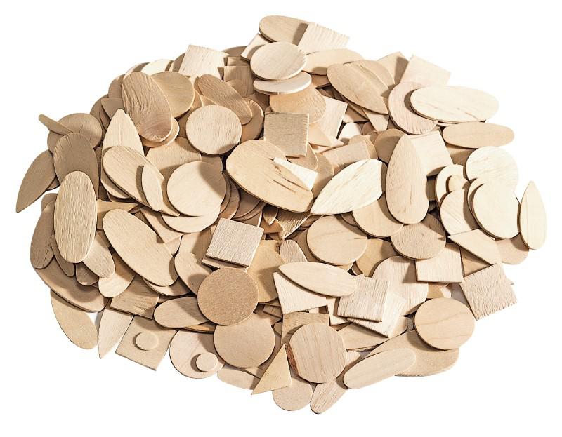 Mozaïek-hout, diverse vormen - 330 stuks (Woodsies)