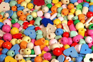 Perles en bois, assortiment couleurs pastel, 200gr