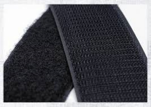 Velcro (haak+lus), 20mm, opnaaibaar, zwart, 2.5m