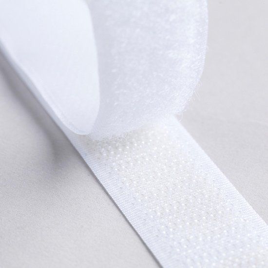 Velcro (velours+crochet), 20mm, à coudre, blanc, 2.5m