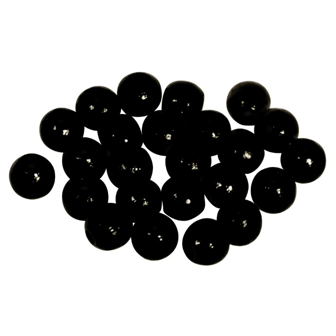 Perles en bois FSC 100%, polies, 6mm ø, 115 pièces, noir