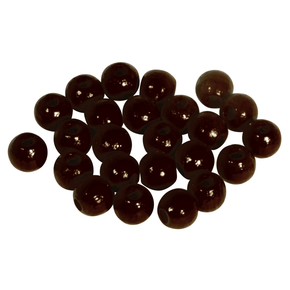 Perles en bois FSC 100%, polies, 6mm ø, 115 pièces, brun foncé