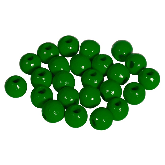 Perles en bois FSC 100%, polies, 6mm ø, 115 pièces, vert mai