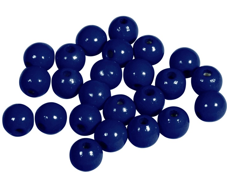 Perles en bois FSC 100%, polies, 8mm ø, sct. 82 pièces, bleu foncé