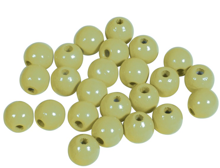 Perles en bois FSC 100%, polies, 8mm ø, sct. 82 pièces, lemon