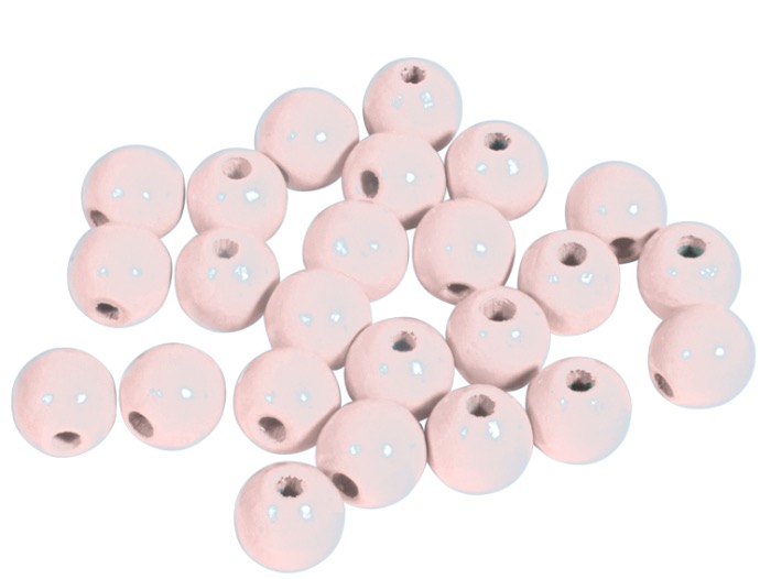 Perles en bois FSC 100%, polies, 8mm ø, sct. 82 pièces, rose 