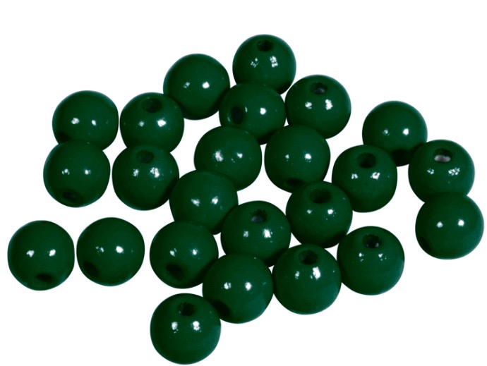 Perles en bois FSC 100%, polies, 8mm ø, sct. 82 pièces, vert moyen