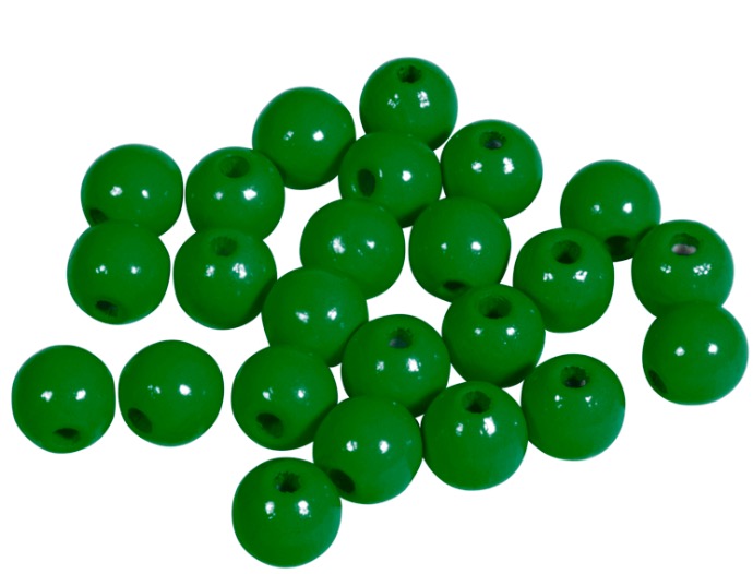 Perles en bois FSC 100%, polies, 8mm ø, sct. 82 pièces, vert mai
