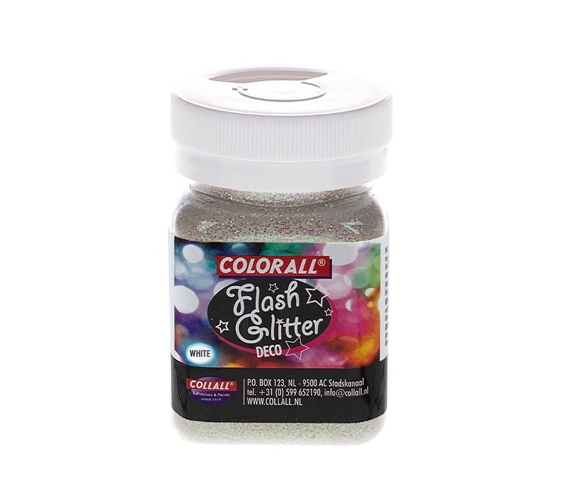 Colorall Flash Glitter decoratie, Strooiflacon 150ml/95g, Iriswit