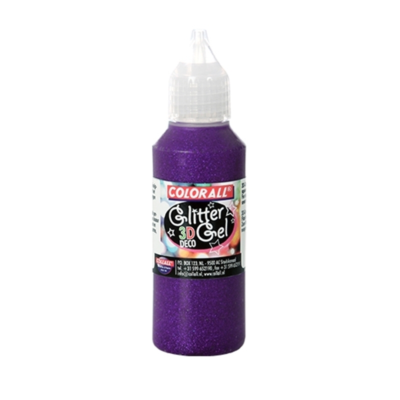Colorall 3D‐glittergel, Fles 50g, Paars