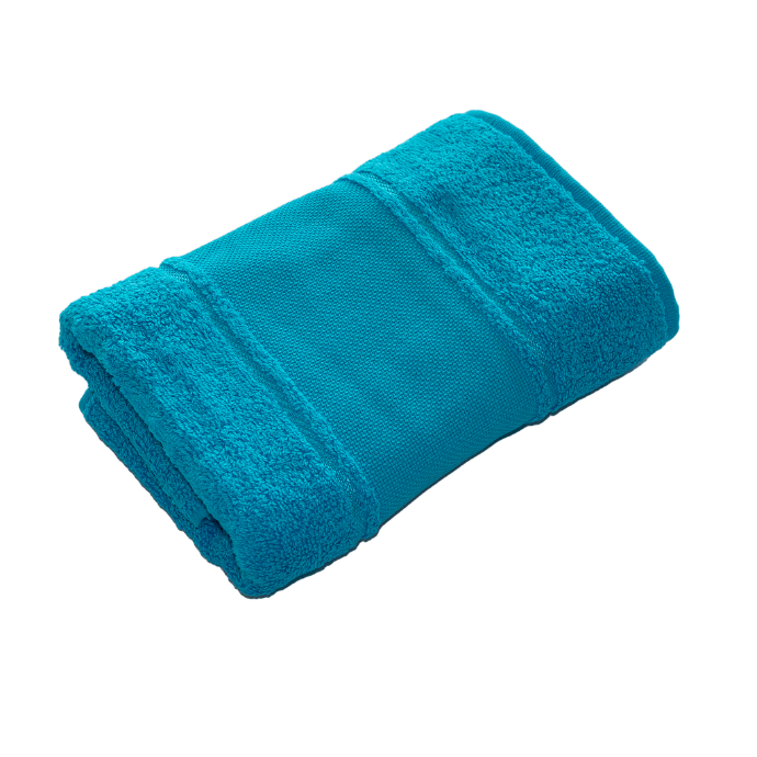 Serviette de bain galon aida 50x100cm, turquoise
