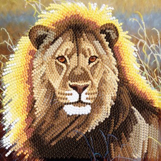 Crystal Card Kit ® Diamond Painting 18x18cm, Resting Lion 