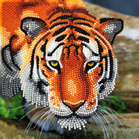 Crystal Card Kit ® Diamond Painting 18x18cm, The Tiger 