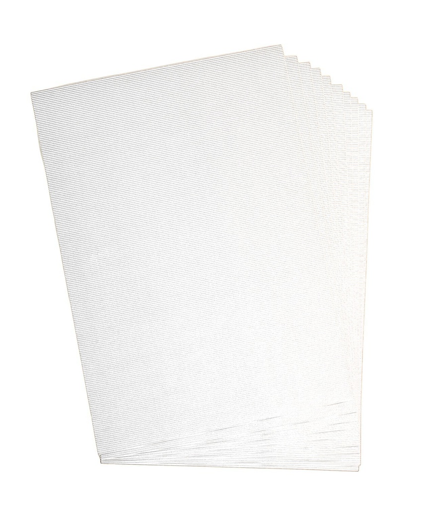 Carton ondulé, 50x70cm, 1 feuille, blanc