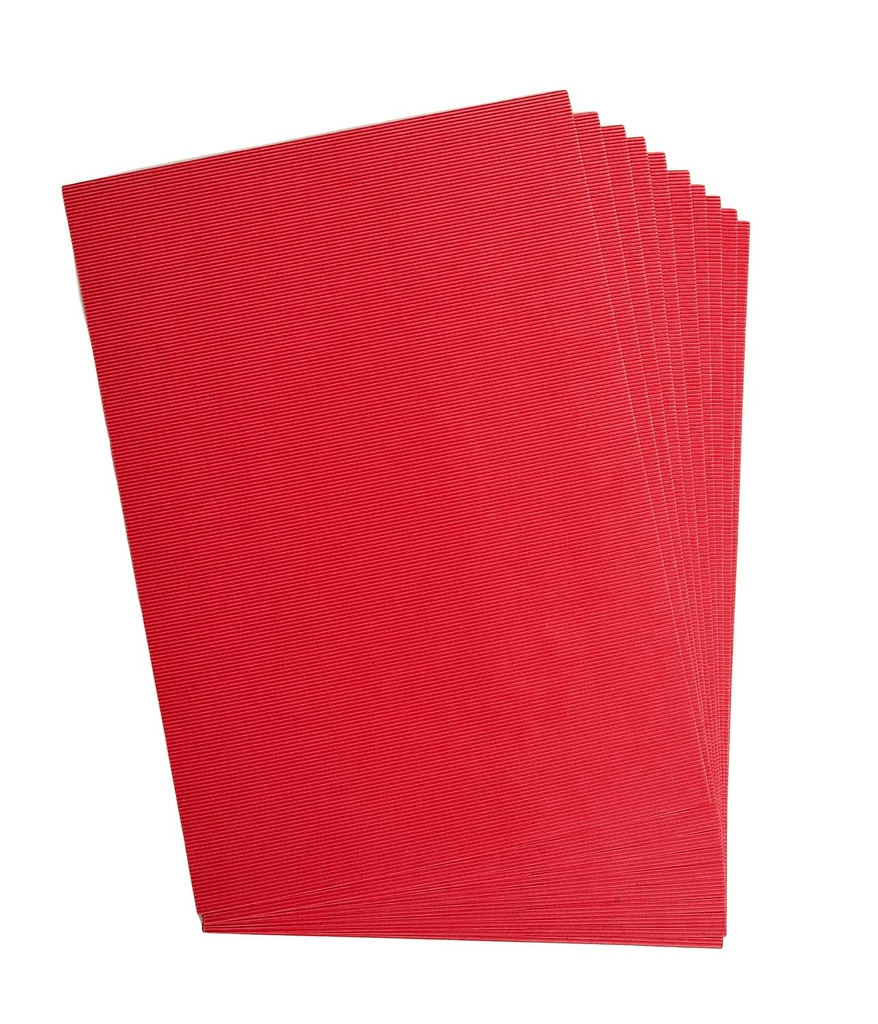 Carton ondulé, 50x70cm, 1 feuille, rouge