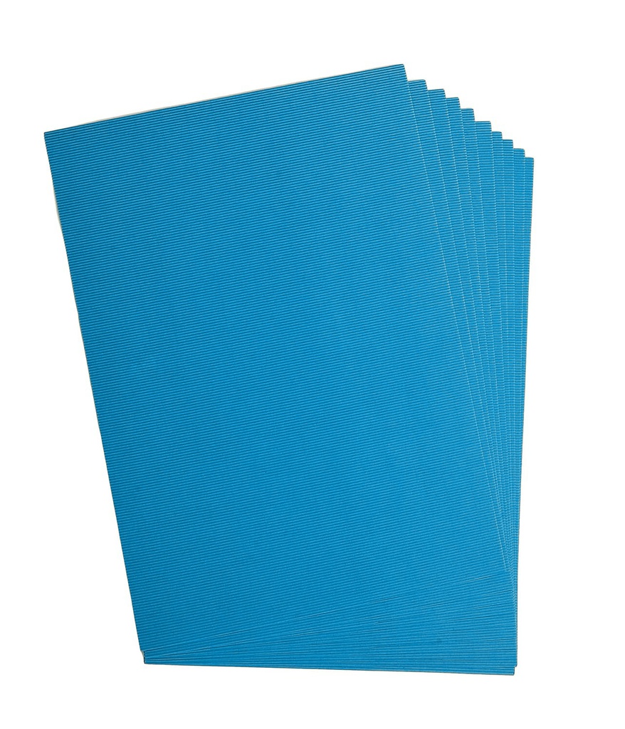 Carton ondulé, 50x70cm, 1 feuille, bleu