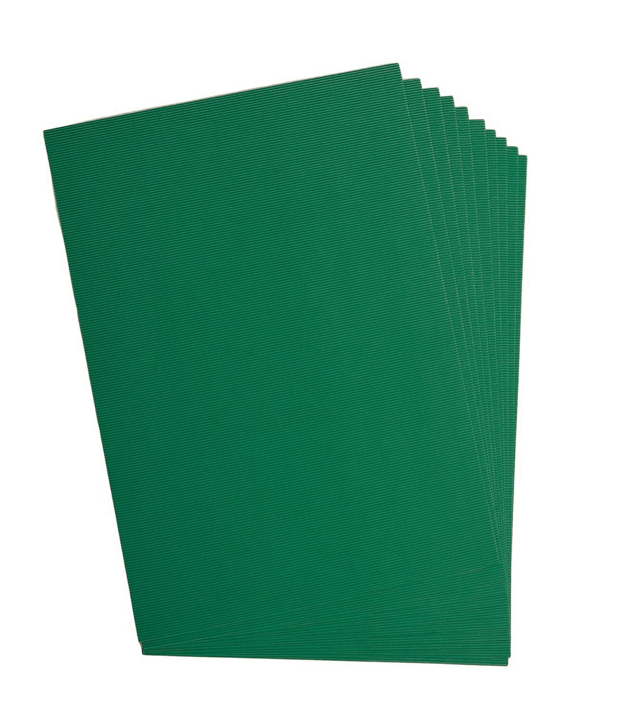 Carton ondulé, 50x70cm, 1 feuille, vert sapin