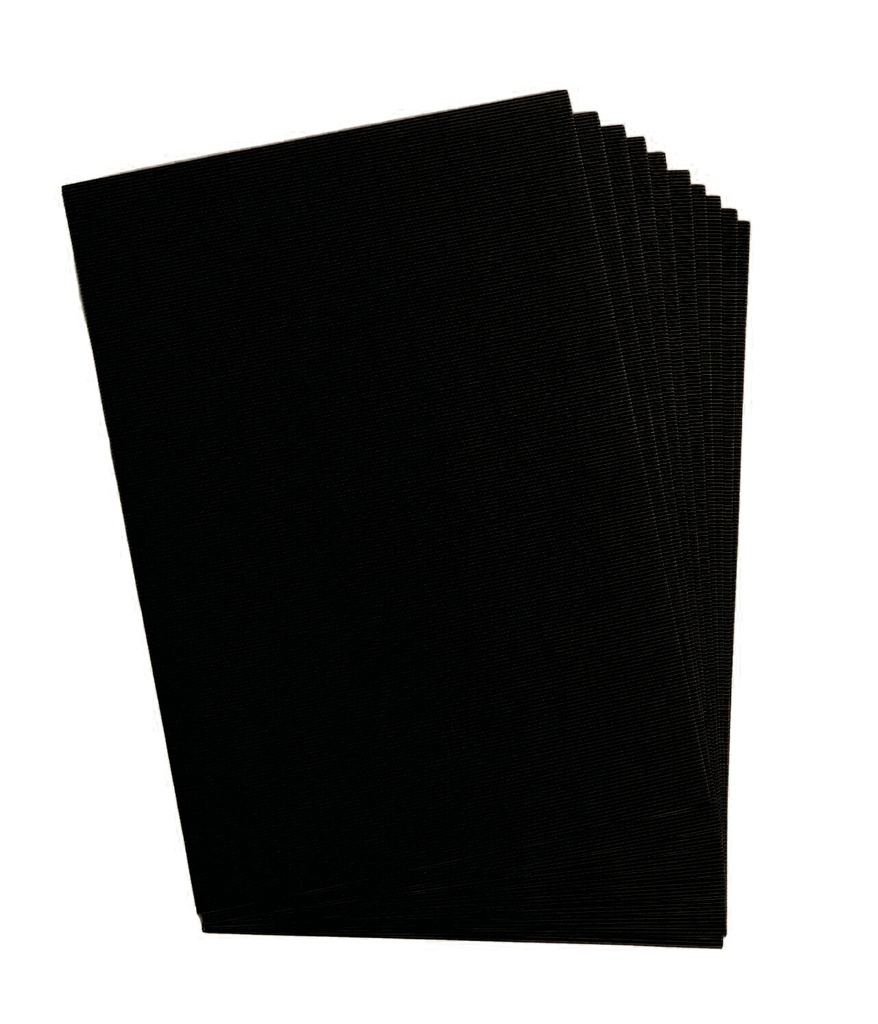 Carton ondulé, 50x70cm, 1 feuille, noir