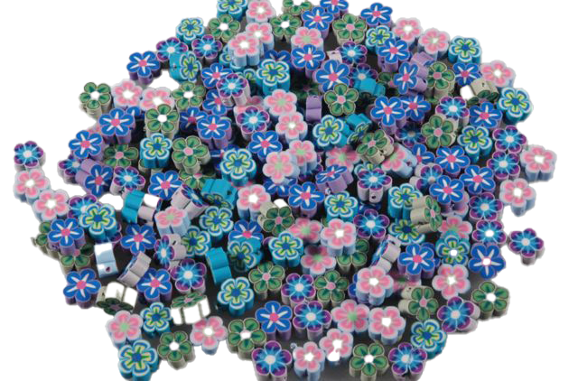 Polymer Beads / Kleikkralen, Flowers, 10x4 mm,5 X 20 Stuks Assortiment